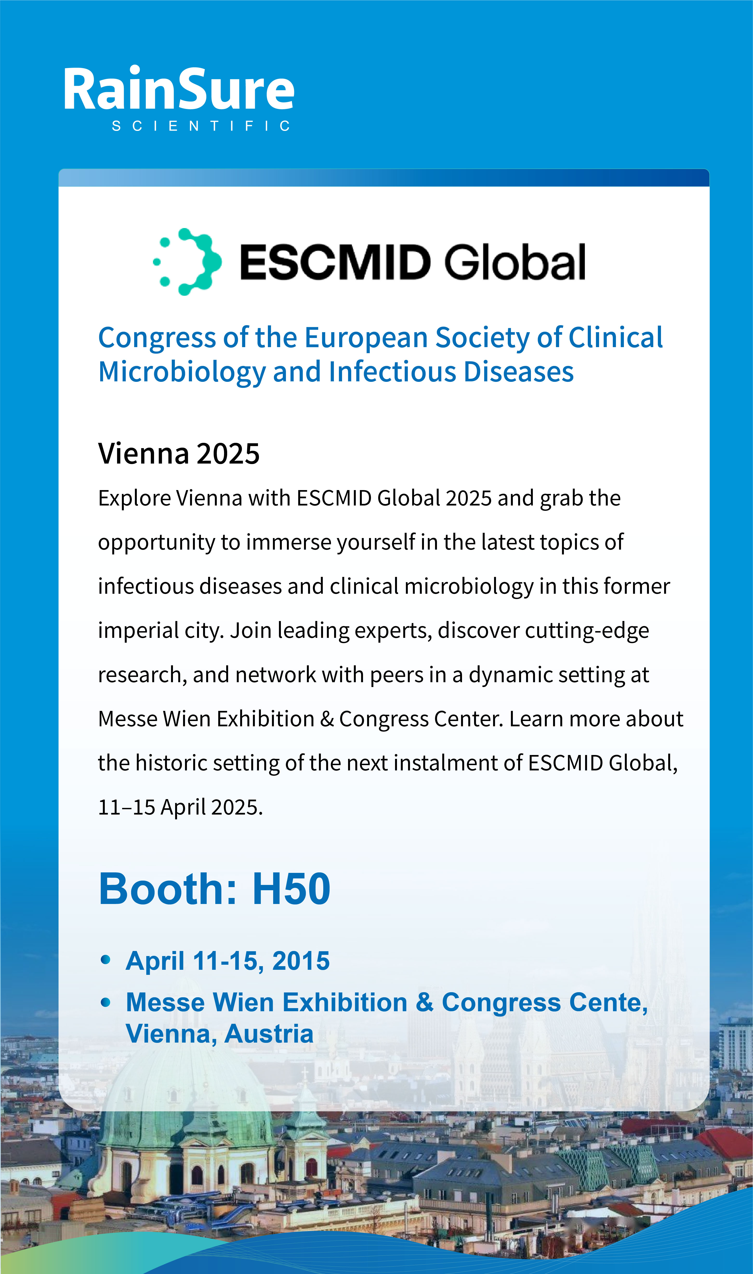 Rainsure Scientific asistirá a la Conferencia Global de Escmid del 11 al 15 de abril 2025